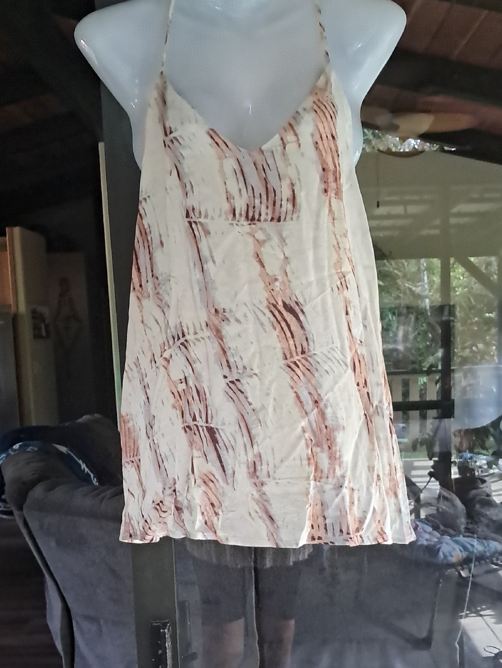 Style Rack Cream Camisole with Brown Brushstroke Print